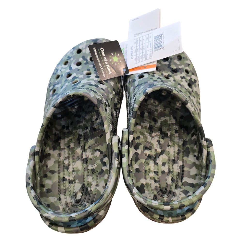 Crocs Classic Confetti Clog Green Grey Camo Mens 7 Womens 9 212462-3TC NWT
